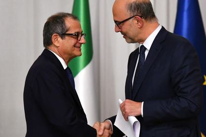 Le ministre de l'économie et des finances italien Giovanni Tria a rencontré le commissaire européen Pierre Moscovici à Rome la semaine dernière Le ministre de l'économie et des finances italien Giovanni Tria a rencontré le commissaire européen Pierre Moscovici à Rome la semaine dernière