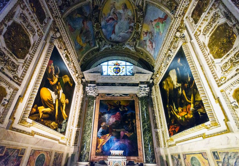 Deux tableaux de Caravage dans l'église de Santa Maria del Popolo à Rome