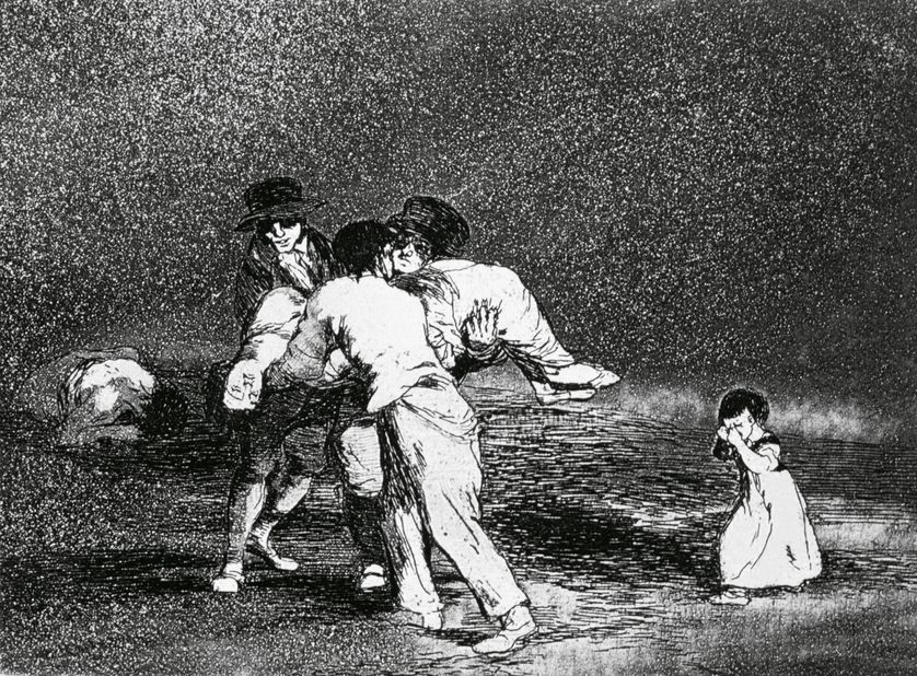 Les désastres de la guerre n°50 : Madre infeliz! (Pauvre mère !), Francisco Goya, 1810-1815.