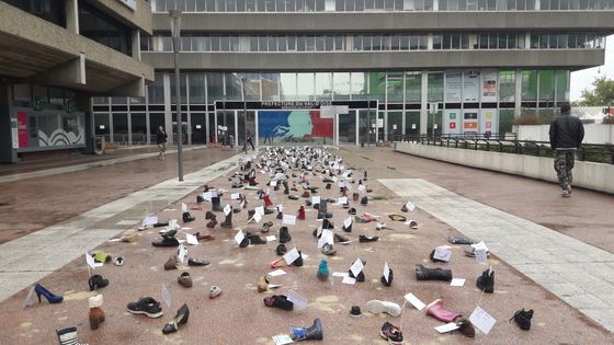 Pas Pieds, installation artiviste de Nadège Prugnard et Julie Romeuf. ©Radio France - Antoine Chao