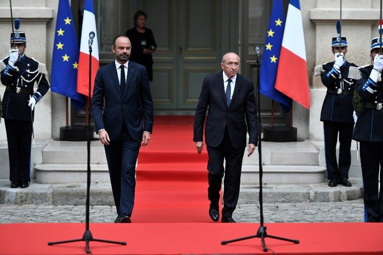 Gérard Collomb et Edouard Philippe le 3 octobre, Place Beauvau