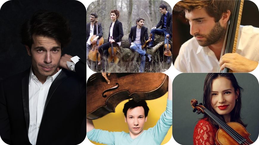 Aurèle Marthan, Le Quatuor Hanson, Etienne Durantel, Edgar & Raphaëlle Moreau, © Eytan Jan, Elise De-Bendelac, facebook.com/etienne.durantel, Gregory Favre et Anoush Abrar