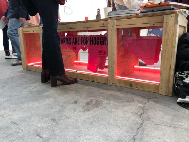 Andrea Bowers, "Gun Bench"