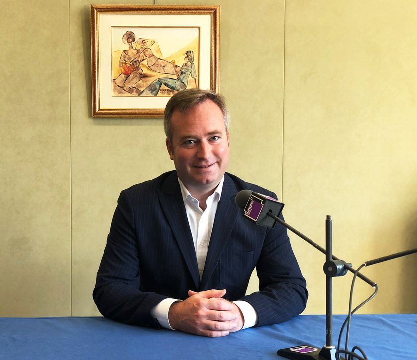Le secrétaire d'Etat Jean-Baptiste Lemoyne dans son bureau du ministère des Affaires étrangères le 10 octobre à Paris