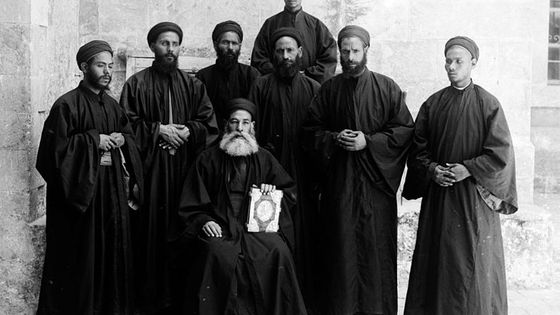 Moines coptes au début du XXème siècle - American Colony (Jerusalem). Photo Dept. / Wikipedia Commons