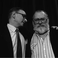 Ennio Morricone et Sergio Leone en mai 1984, conférence de presse de "Il était une fois en Amérique", film hors compétition - 37ème Festival de Cannes
