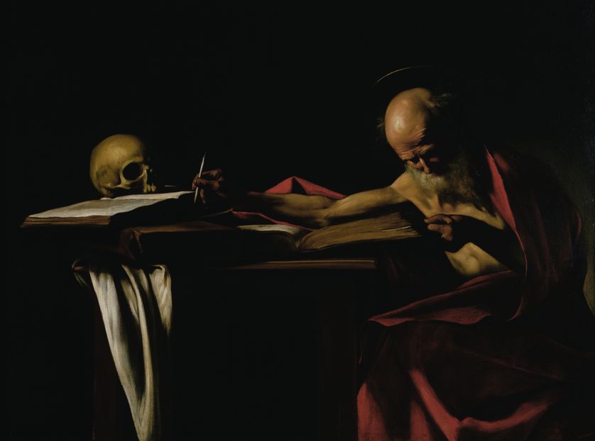 "Saint Jérôme écrivant", une vanité du Caravage (1606).