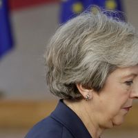 La Première ministre britannique Theresa May aujourd'hui à Bruxelles