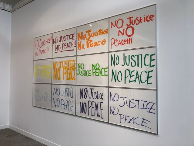 Sam Durant, "No Justice, no peace"