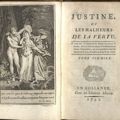 Édition originale de "Justine, ou les malheurs de la vertu" du Marquis de Sade (1791).