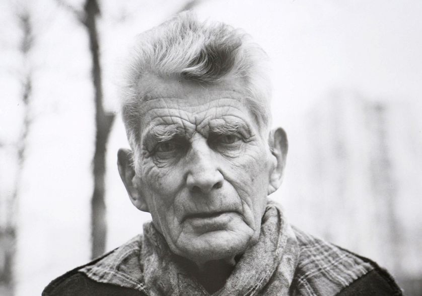 Photo de l'écrivain irlandais Samuel Beckett, exposée lors du centième anniversaire de sa mort au "National Photographic Archive" à Dublin, 07 April 2006.