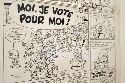 Extrait d'une planche des Schtroumpf de Peyo (Pierre Culliford) Extrait d'une planche des Schtroumpf de Peyo (Pierre Culliford)
