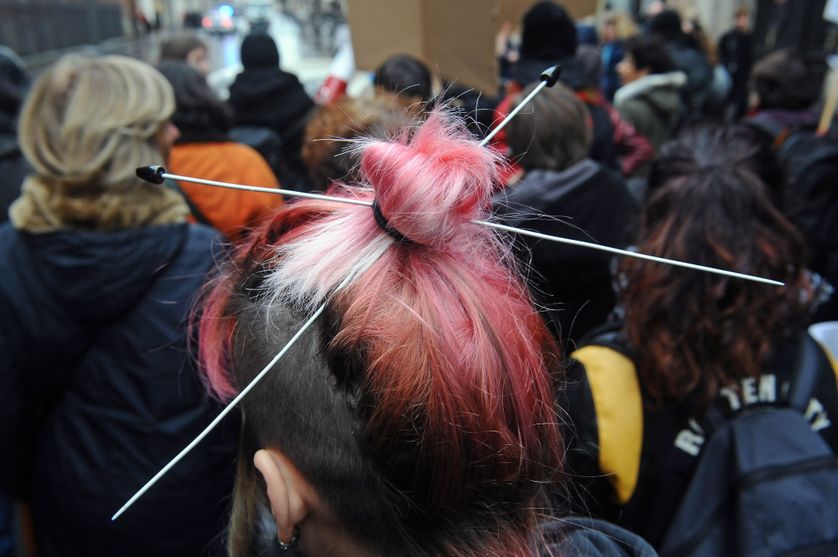 Manifestation à Toulouse, le 1er février 2014, pour défendre le droit à l'avortement en Espagne.