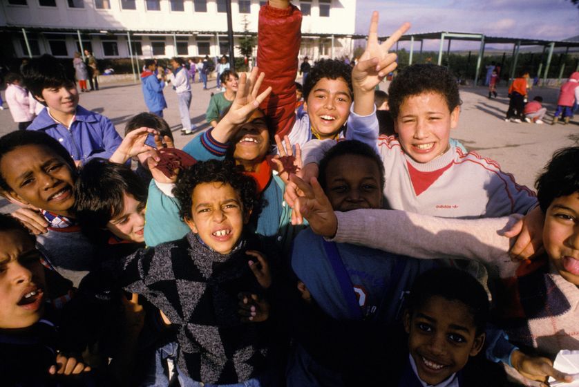 Dans une école primaire à Marseille, en 1988.