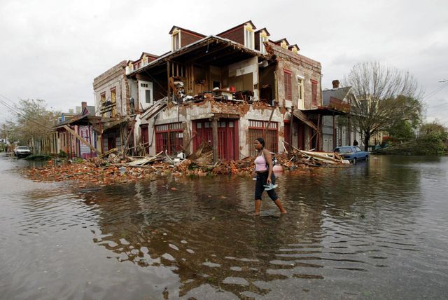 Les dégâts provoqués par l'ouragan Katrina en 2005 en Louisiane (États-Unis)