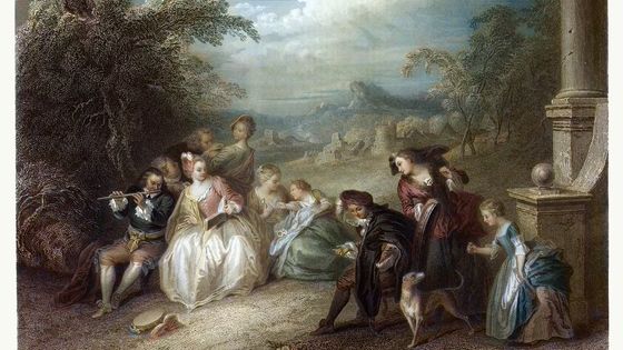 Fête champêtre avec un joueur de flûte de 1720 ©Getty - duncan1890