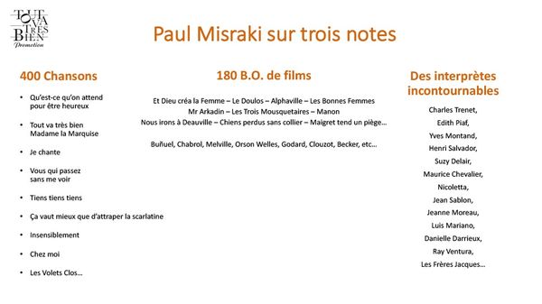 Programme autour de l'anniversaire Paul Misraki