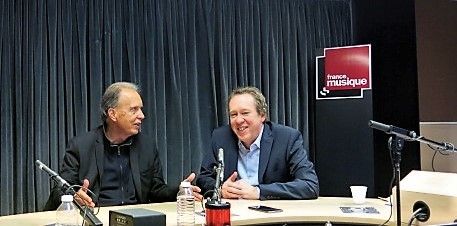 France Musique, studio 131... Jean-Claude-Petit & Benoît Duteurtre (g. à d.)