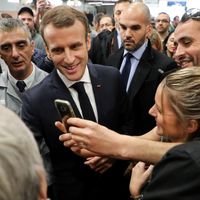 Emmanuel Macron lors de la visite de l'usine Renault de Maubeuge (Nord), le 8 novembre 2018.