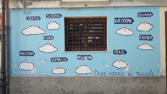 Peinture murale à Riace, Calabre, Italie. ©Radio France - Antoine Chao
