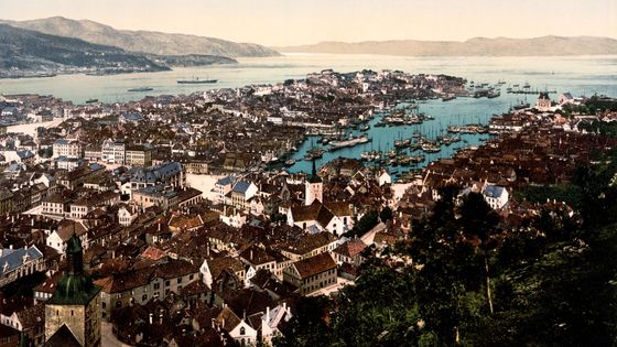 Bergen (Norvège), vers 1900 - Bibliothèque du Congrès, USA / via Wikimedia Commons