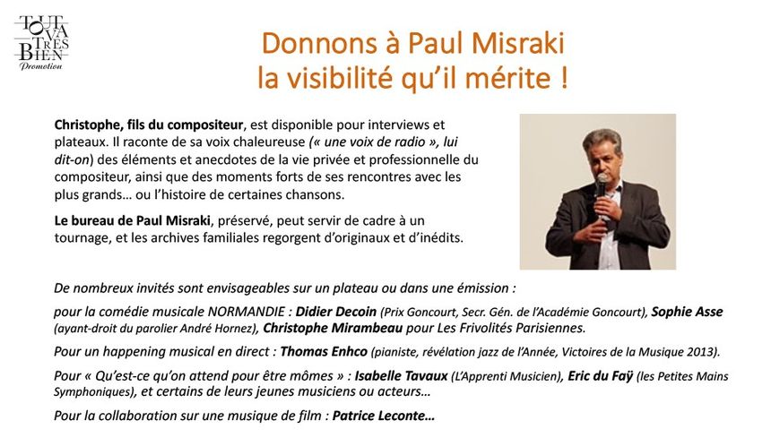 Programme autour de l'anniversaire Paul Misraki