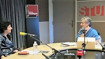 France Musique, studio 131... La compositrice Clara Maïda & Arnaud Merlin qui produit l'émission
