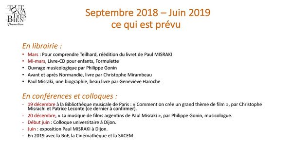 Programme autour de l'anniversaire Paul Misraki
