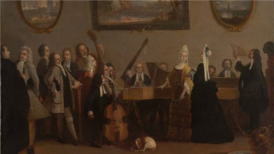 Marco RICCI : Une répétition d’un opéra, vers1709 (détail). Huile sur toile 46,4 x 57,8 cm. New Haven, Yale Center for British Art - Yale Center for British Art