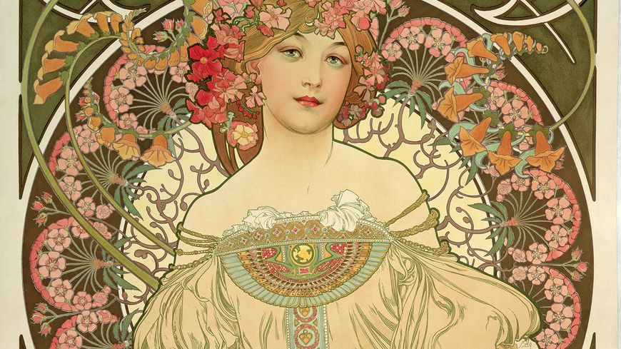 Alphonse Mucha Rêverie 1897 Lithographie en couleur 72.7 x 55.2 cm Prague, Fondation Mucha