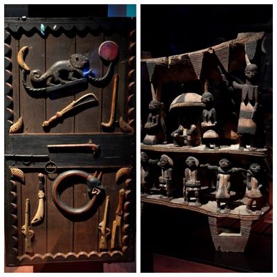 Oeuvres issues du palais royal du Dahomey (1880-1889) actuellement exposées au Musée du quai Branly-Jacques Chirac et dont le Bénin réclame la restitution à la France