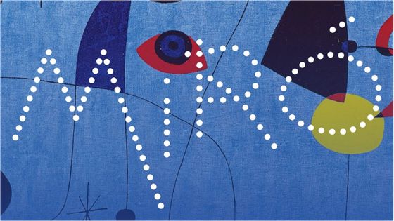 Affiche de l'exposition Miró au Grand-Palais (détail). Photo Calder Foundation, New York / Art Resource, NY Design c-album / adaptation Alain Bourdon - Successió Miró / Adagp, Paris 2018