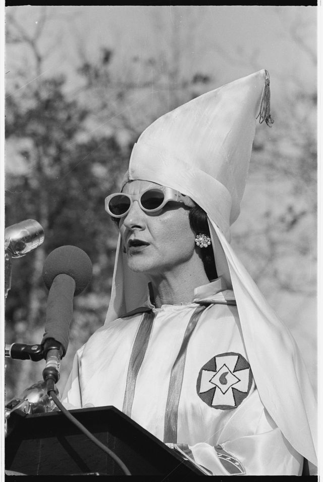 Ku Klux Klan meeting in Morganton, North Carolina, Sybil Jones speaks