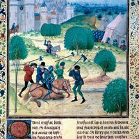 Jacquerie - enluminure de Loyset Liedet tirée des Chroniques de Froissart