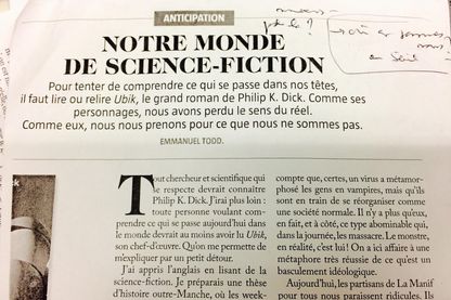 "Notre monde de science-fiction", Emmanuel Todd, Revue Books "Notre monde de science-fiction", Emmanuel Todd, Revue Books