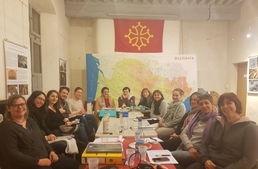 Réunion de l'équipe d'Arcanèl à l'Ostal d'Occitània à Toulouse le 5 décembre 2018