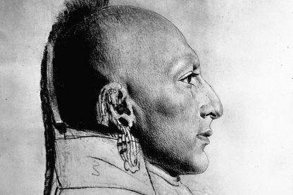 Croquis du chef des Indiens Osages par C.B.J. Ferret de Saint Menin Croquis du chef des Indiens Osages par C.B.J. Ferret de Saint Menin