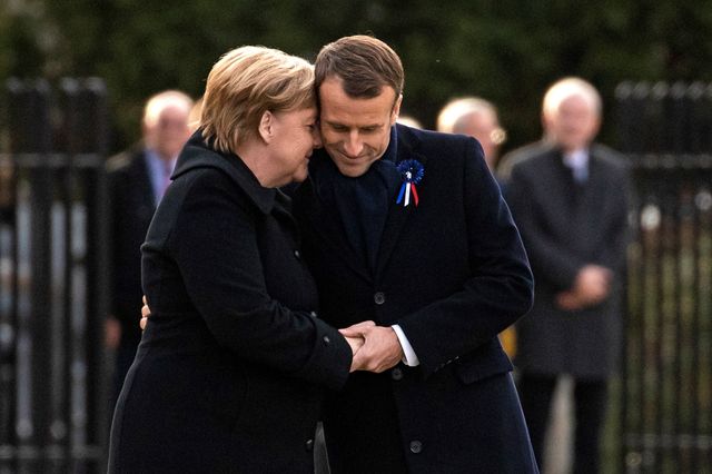 Angela Merkel et Emmanuel Macron lors des commémorations du centenaire de la fin de la première guerre mondiale