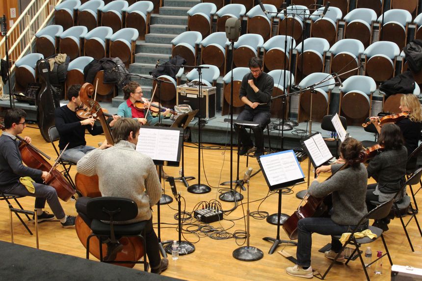 les musiciens de l'Itinéraire dans notre studio