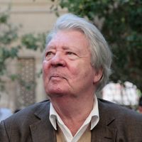 Jean-Jacques Sempé lors de l’inauguration de l'exposition "Le petit Nicolas" le 18 juin 2014.