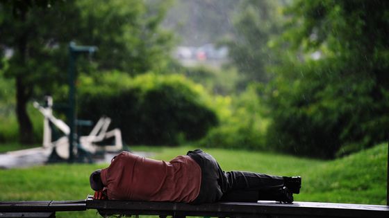 Sieste pendant une petite pluie au parc Anacostia, Washington, DC, Etats-Unis, août 2018 ©Getty - The Washington Post