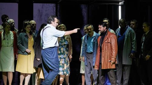 Ludovic Tézier (Simon Boccanegra), Francesco Demuro (Gabriele Adorno) et le Choeur