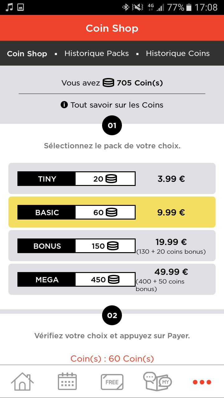 Si la série lui plaît, le lecteur peut acheter chaque épisode avec des coins.