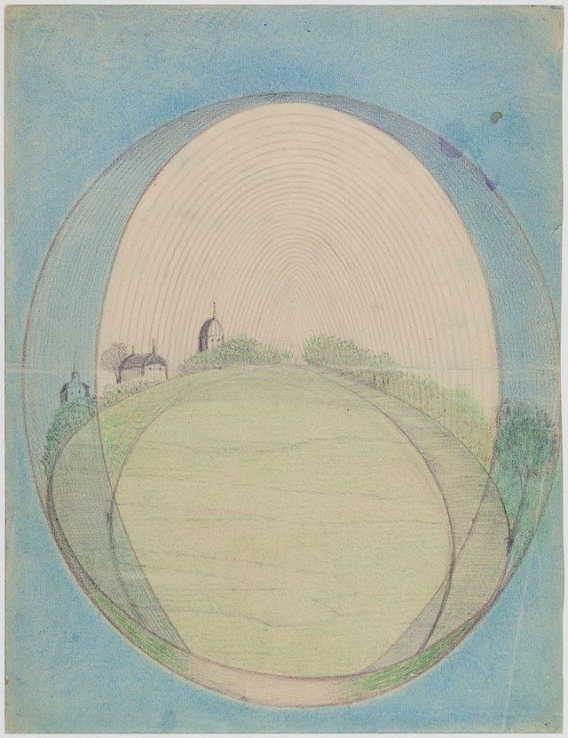 Anna Hackel (Bohême) – 10 mai 1931 Sans titre Crayon noir et crayon de couleur sur carton, 30 x 22 cm n°0302