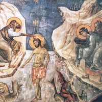 Le baptême du Christ (Athos, Karyès)