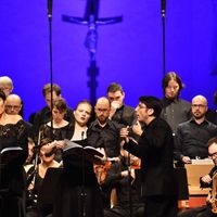 Opera Sacra le 07 octobre 2018 en l'Abbatiale d'Ambronay. Choeur et orchestre Ghislieri dirigés par Giulio Prandi