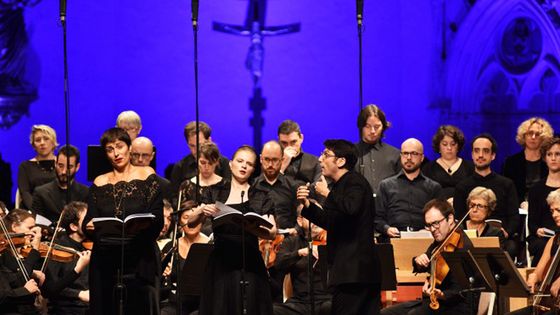 Opera Sacra le 07 octobre 2018 en l'Abbatiale d'Ambronay. Choeur et orchestre Ghislieri dirigés par Giulio Prandi - CCR Bertrand Pichène / Festival d'Ambronay