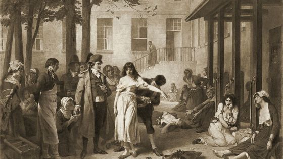 Le docteur Philippe Pinel faisant tomber les chaînes des aliénés, d'après une peinture de Tony Robert-Fleury ((1838 - 1911) ©Getty - Stock Montage