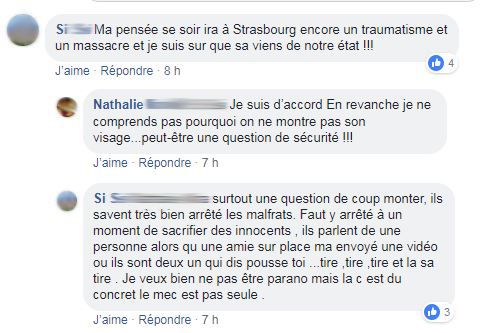 Capture d'écran des échanges entre "gilets jaunes" sur le groupe Facebook "La France en colère !!!"