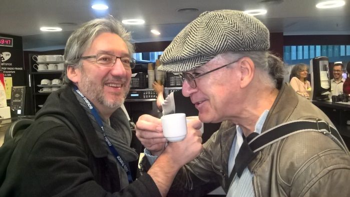 A. Merlin et O. Corlaix , agora de Radio France, hiver 2018